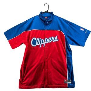 Vintage Los Angeles Clippers Warm Up Jersey Nike Teams XL Button Front
